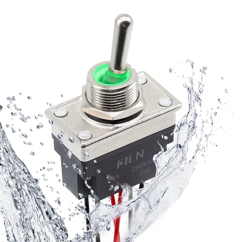 FILN 20A IP67 Red Green ON OFF ON Toggle Switch Waterproof