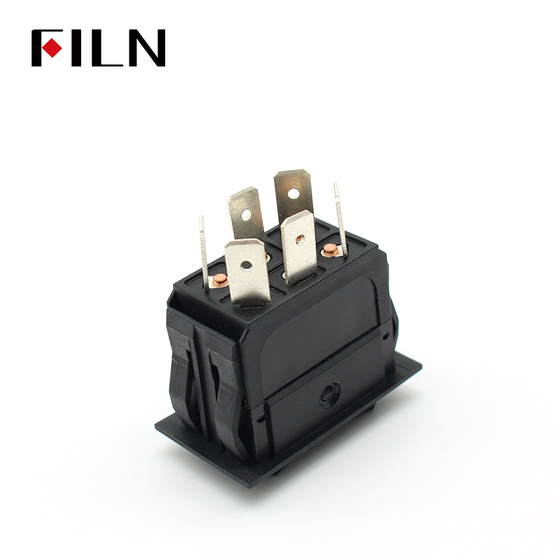 KCD4 12V 250V 6 Pin Momentary (ON)-OFF-(ON) Rocker Switch + Waterproof Cover – DPDT 20A
