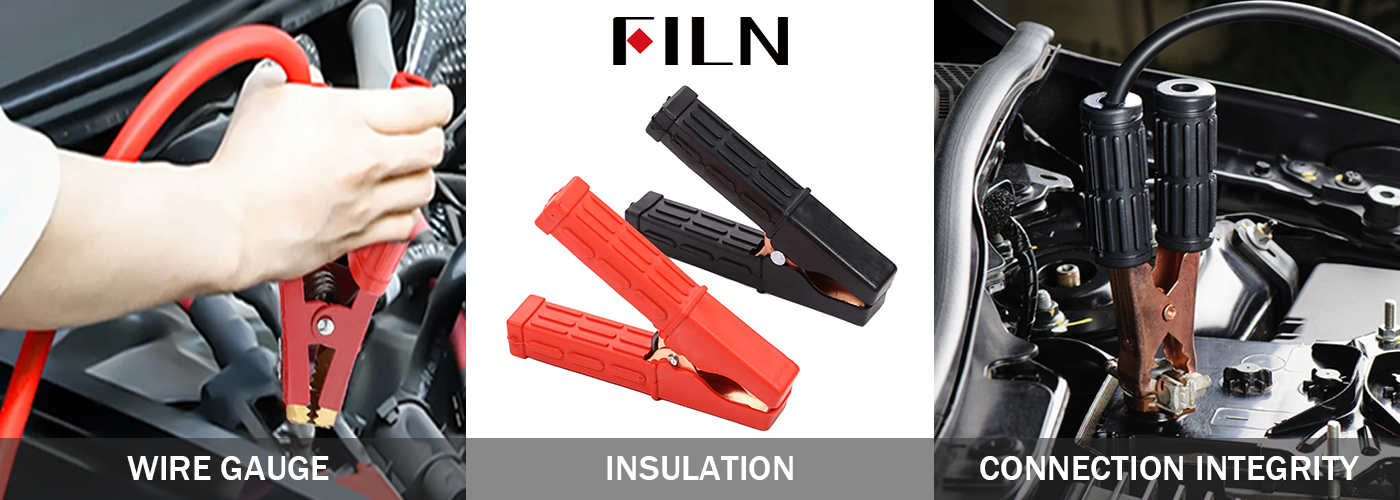 FILN Battery Alligator Clips Jumper Cable Clamps Pure Copper
