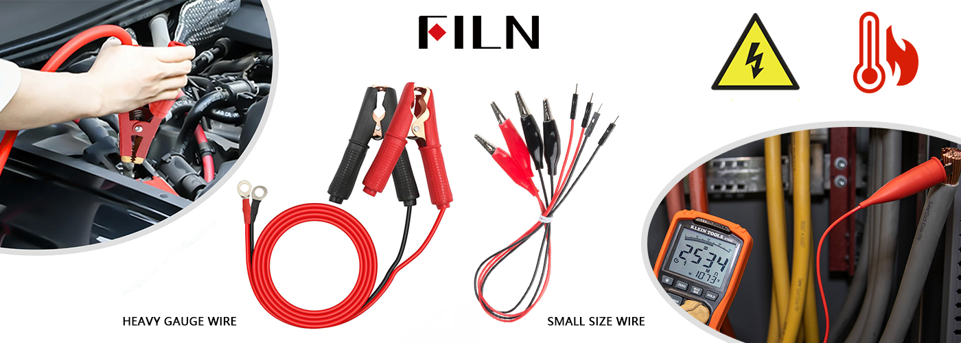 FILN Heavy Duty Alligator Clips Clamps Red Black 100A 100V-380V