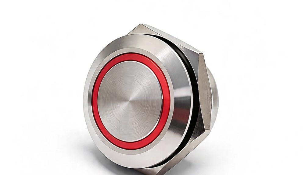 Flat Head Short Type Metal Switch 19MM LED Color