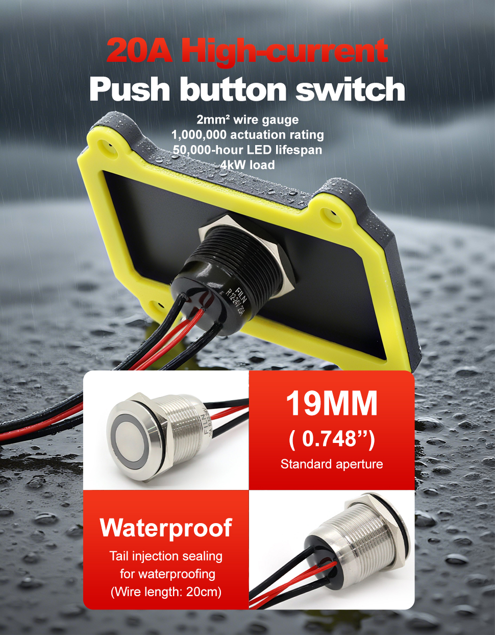 20A Push button switch